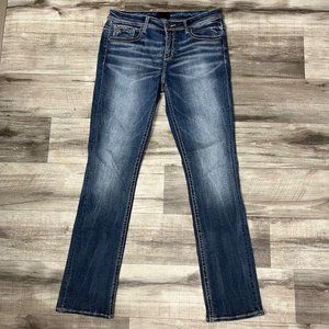 Buckle Women's Straight Leg Jeans - Dark Blue